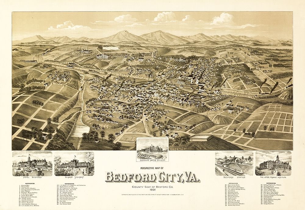 Bedford Virginia - 1891 art print by Unknown for $57.95 CAD
