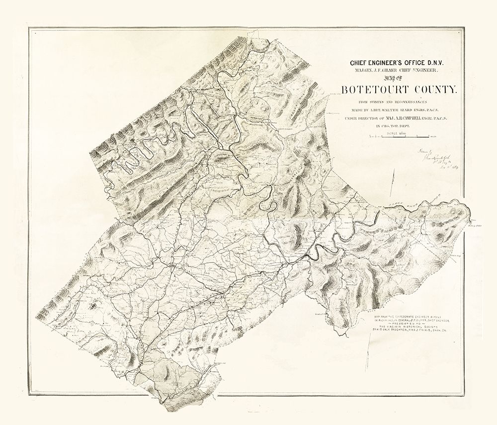 Botetourt County Virginia - Randolph 1864 art print by Randolph for $57.95 CAD