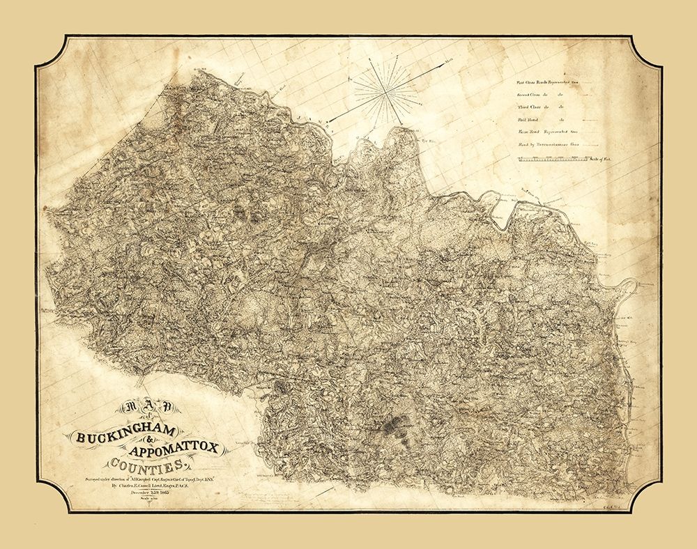 Buckingham County Virginia - Cassell 1863 art print by Cassell for $57.95 CAD