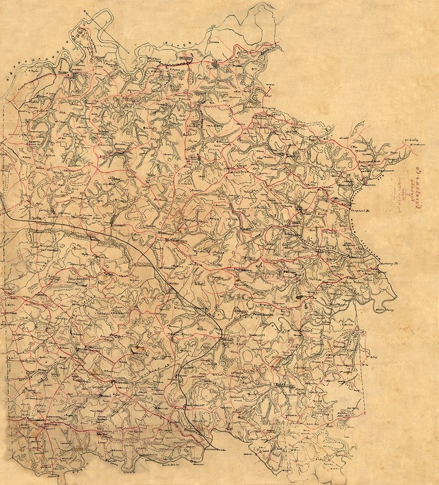 Caroline County Virginia - Alt 1860 art print by Alt for $57.95 CAD