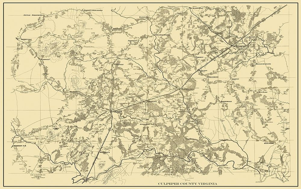 Culpeper Virginia Landowner - 1865 art print by Unknown for $57.95 CAD