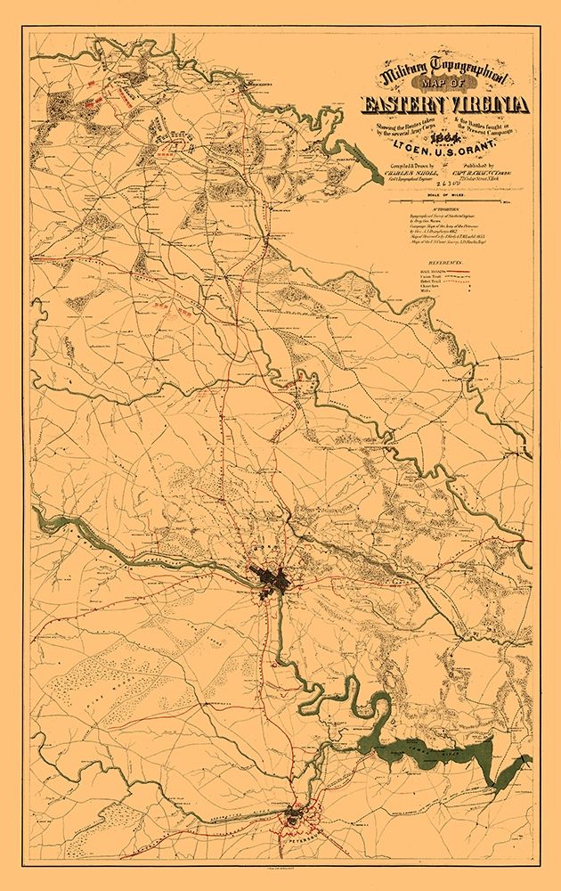 Eastern Virginia - Sholl 1864 art print by Sholl for $57.95 CAD