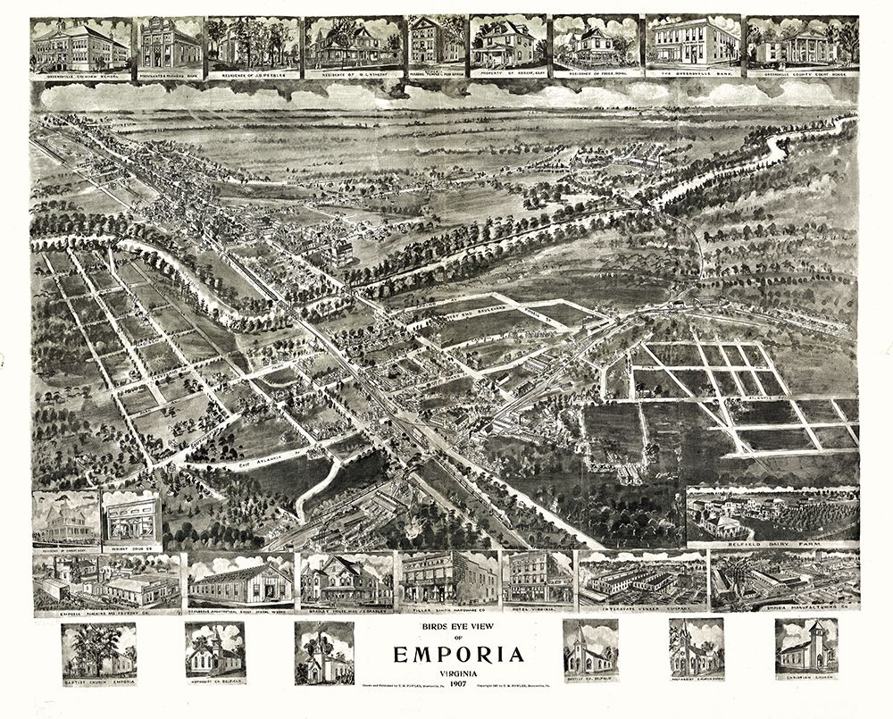 Emporia Virginia - Fowler 1907 art print by Fowler for $57.95 CAD
