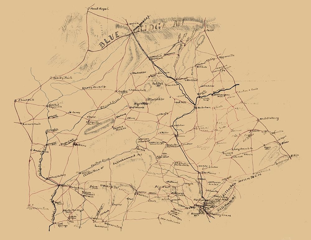 Fauquier County Virginia - 1860 art print by Unknown for $57.95 CAD