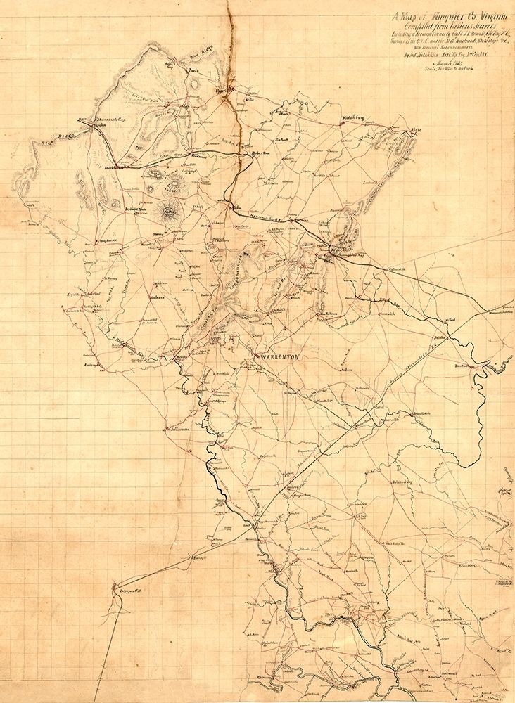 Fauquier County Virginia - Hotchkiss 1863 art print by Hotchkiss for $57.95 CAD
