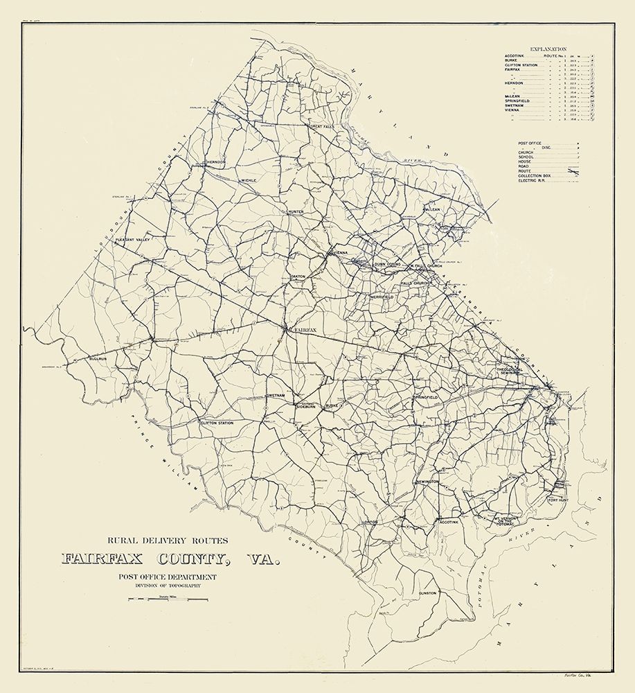 Fairfax County Virginia -  1912 art print by Unknown for $57.95 CAD