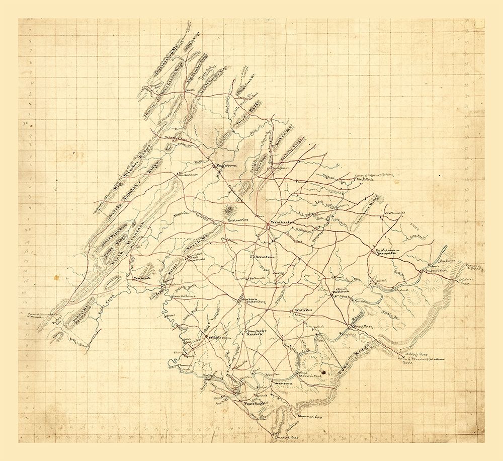 Frederick County Virginia - 1860 art print by Unknown for $57.95 CAD