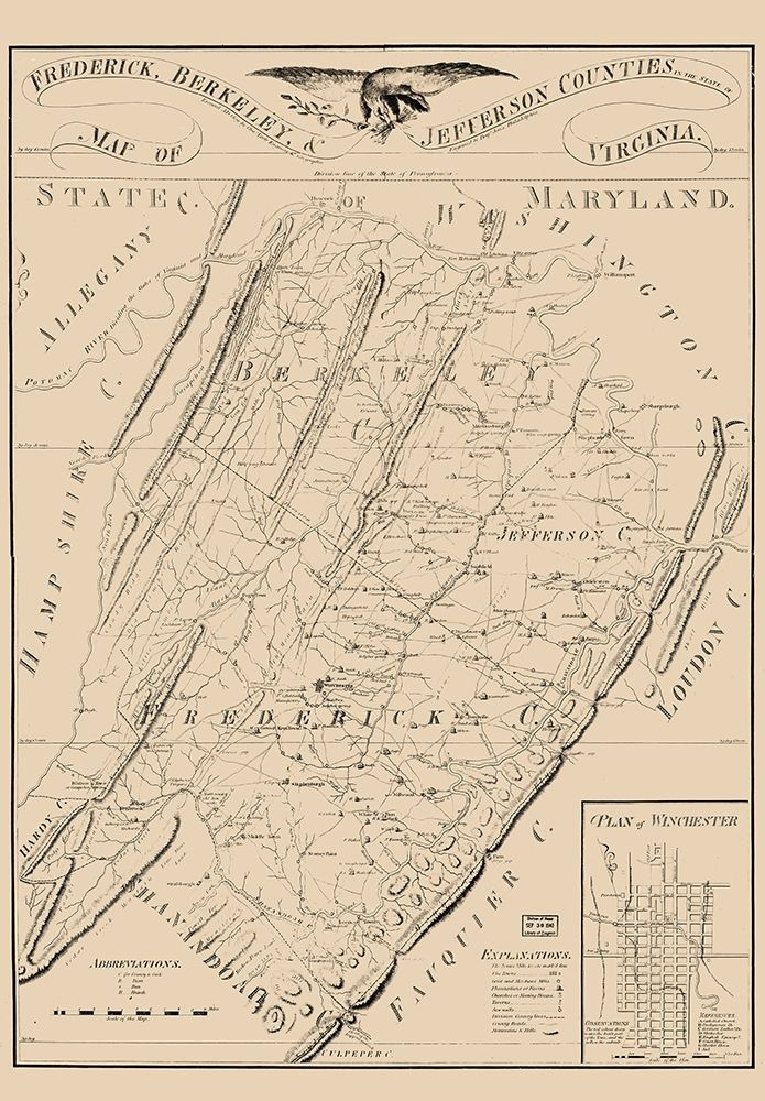 Frederick County Virginia - James 1809 art print by James for $57.95 CAD
