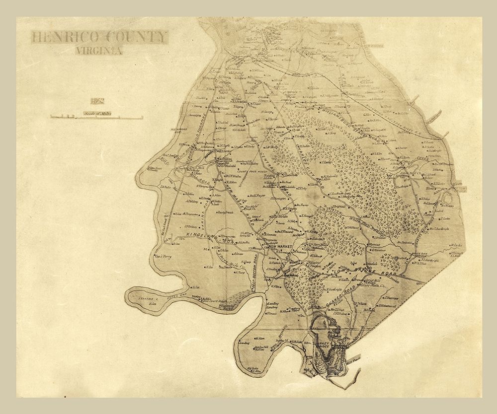 Henrico County Virginia - 1862 art print by Unknown for $57.95 CAD