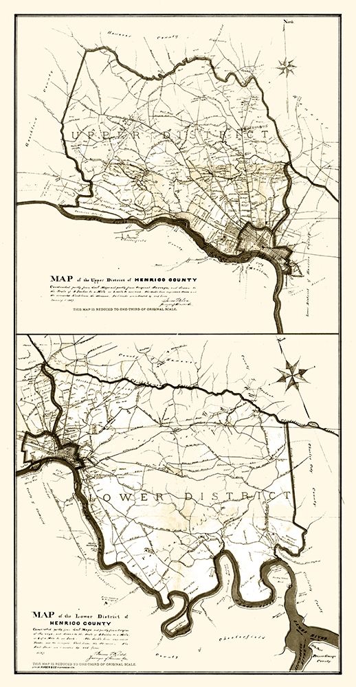 Henrico County Virginia - Hancock 1887 art print by Hancock for $57.95 CAD