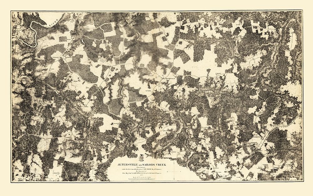Jetersville Salilors Creek Virginia - Michler 1864 art print by Michler for $57.95 CAD