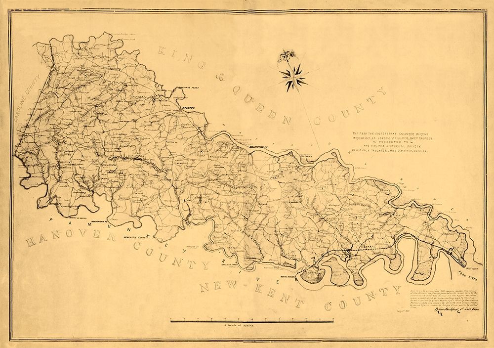 King William County Virginia - Gilmer 1865 art print by Gilmer for $57.95 CAD