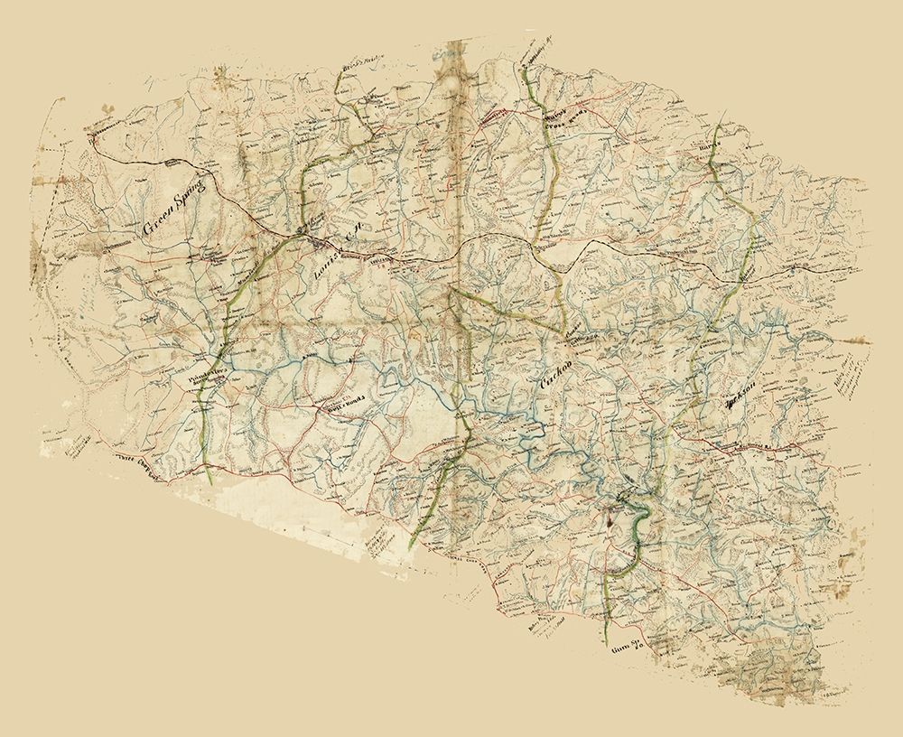 Louisa County Virginia - 1860 art print by Unknown for $57.95 CAD