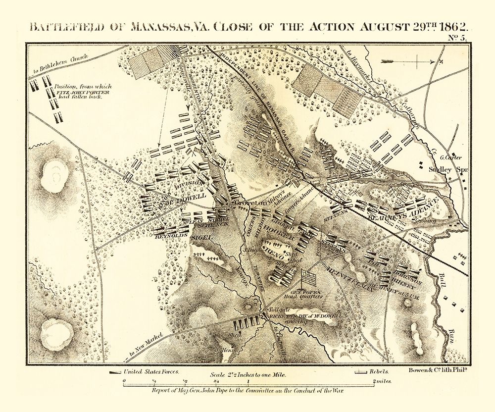 Manassas Virginia - Bowen 1866 art print by Bowen for $57.95 CAD