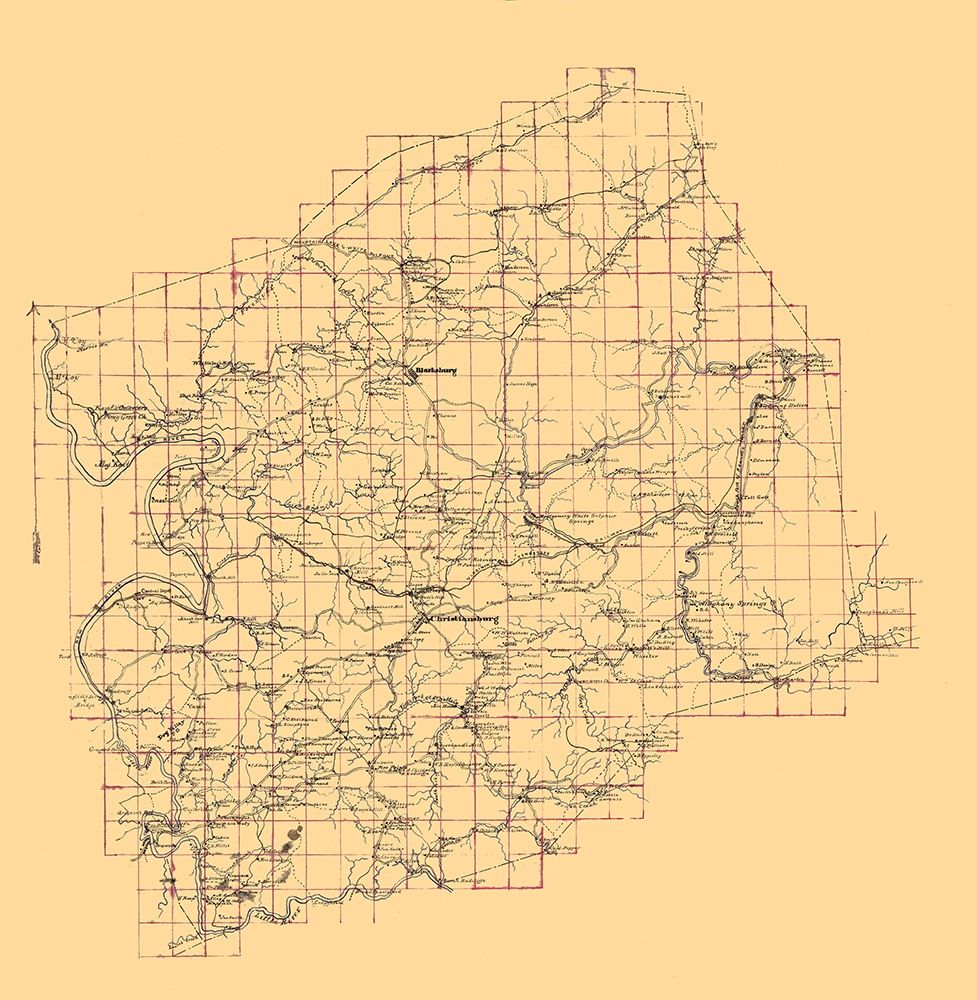 Montgomery County Virginia - 1860 art print by Unknown for $57.95 CAD
