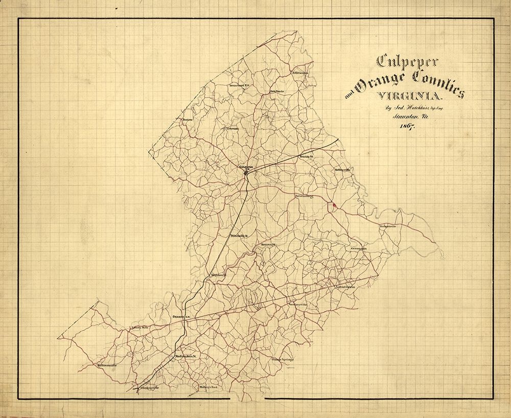 Orange County Virginia - Hotchkiss 1867 art print by Hotchkiss for $57.95 CAD