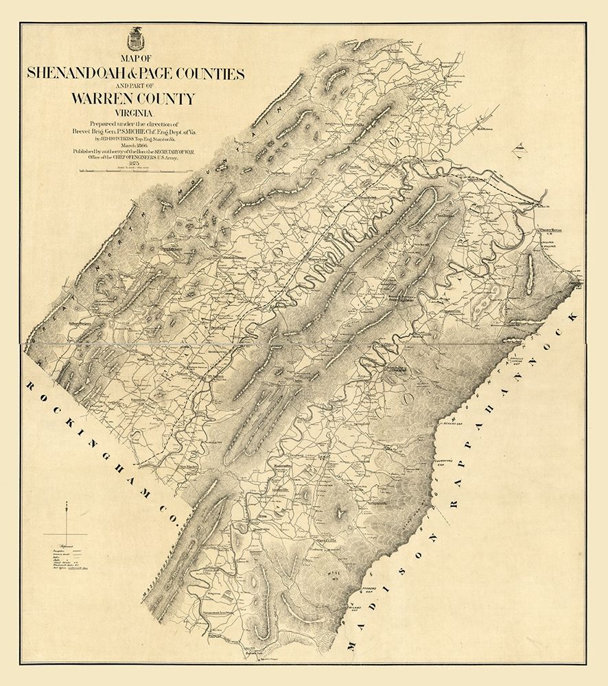 Page County Virginia - Michie 1875 art print by Michie for $57.95 CAD