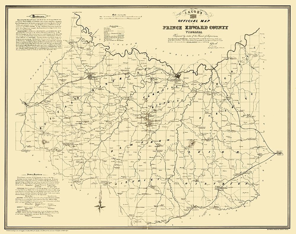 Prince Edward County Virginia - Jacob 1879 art print by Jacob for $57.95 CAD