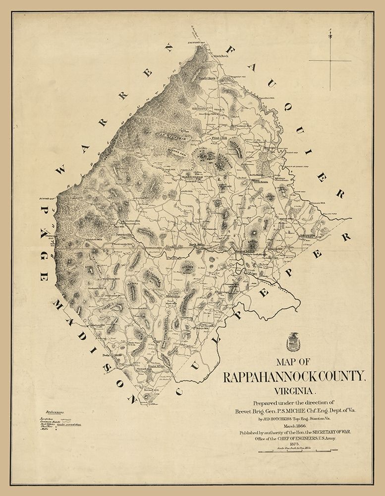 Rappahannock County Virginia - Michie 1866 art print by Michie for $57.95 CAD
