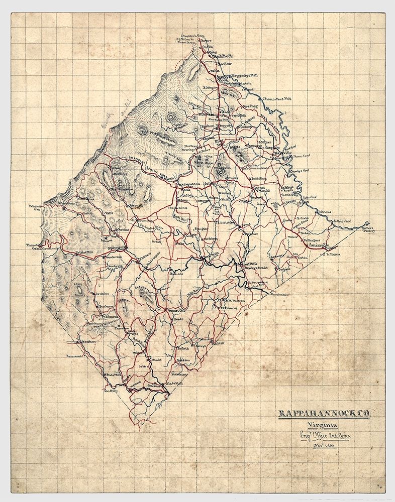 Rappahannock County Virginia - Michie 1863 art print by Michie for $57.95 CAD