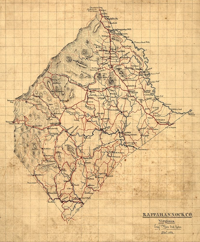 Rappahannock County Virginia - 1863 art print by Unknown for $57.95 CAD