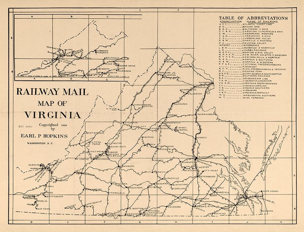 Railway Mail Virginia - Hopkins 1910 art print by Hopkins for $57.95 CAD