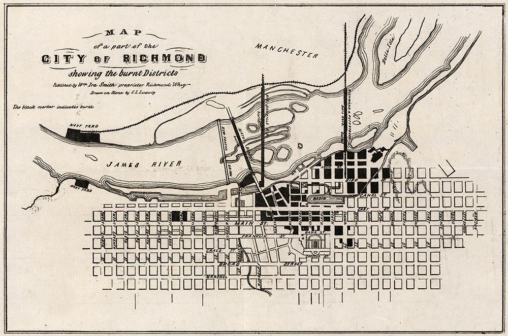 Richmond Virginia - Ludwig 1865 art print by Ludwig for $57.95 CAD