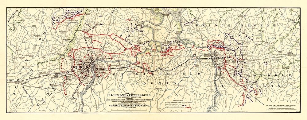 Richmond Petersburg Virginia - Filcher 1907 art print by Filcher for $57.95 CAD