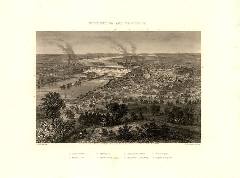 Richmond Virginia - Wells 1863 art print by Wells for $57.95 CAD