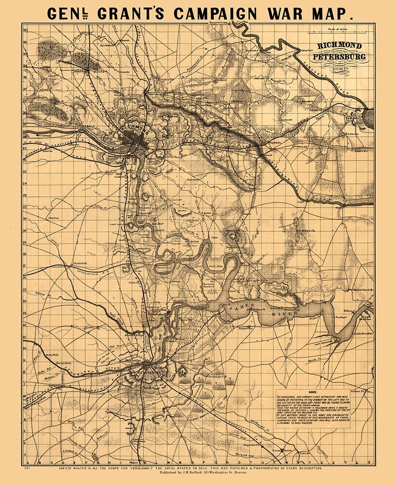 Richmond County Virginia - Bufford 1864 art print by Bufford for $57.95 CAD