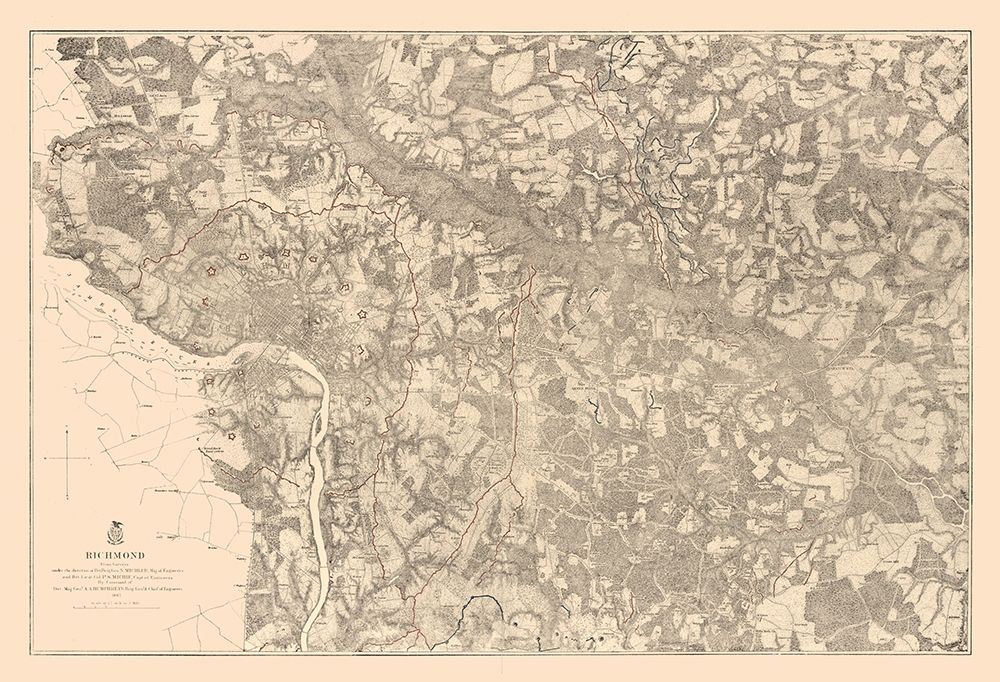 Richmond County Virginia - Michie 1867 art print by Michie for $57.95 CAD