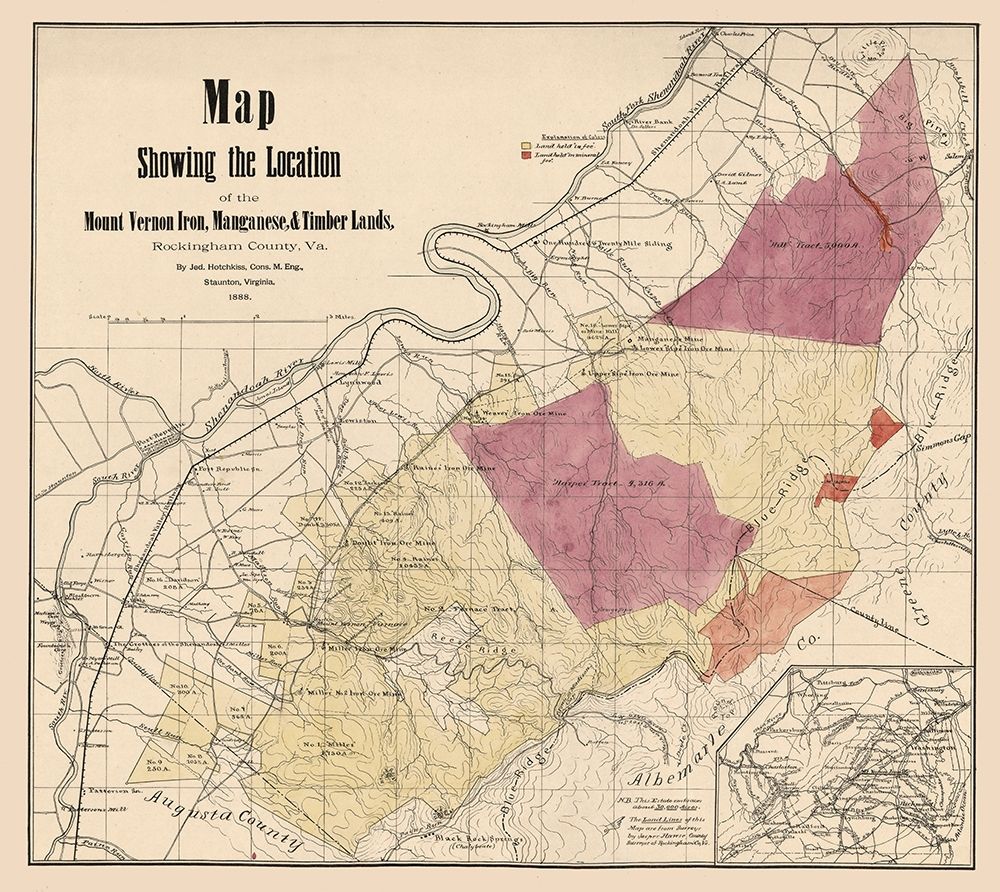 Rockingham County Virginia - Hotchkiss1888 art print by Hotchkiss for $57.95 CAD