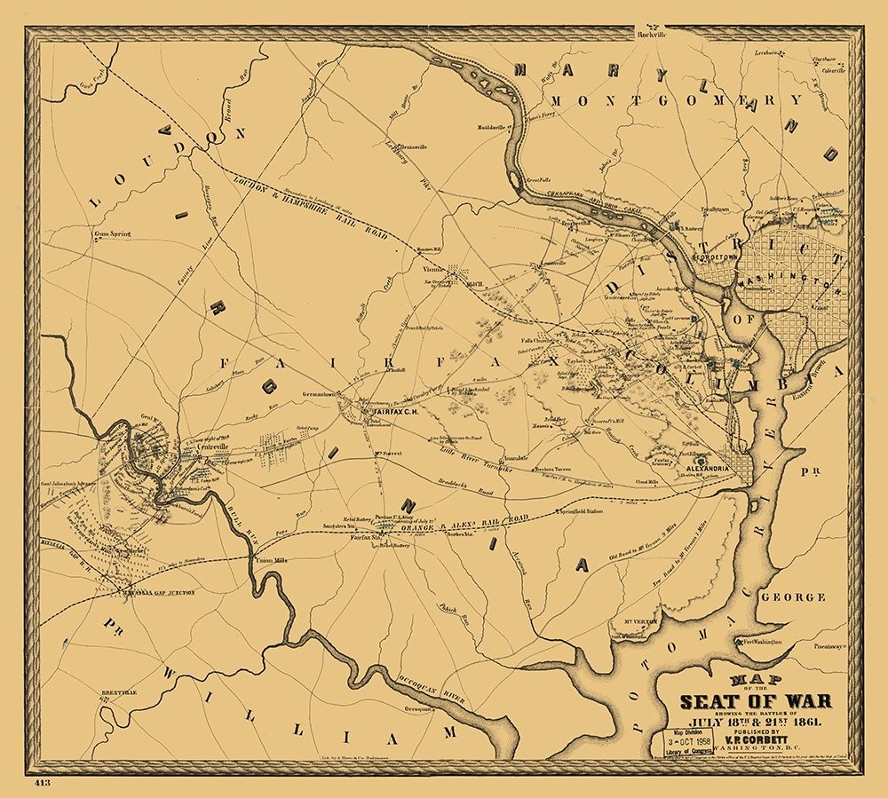 Seat of War Virginia - Corbett 1861 art print by Corbett for $57.95 CAD