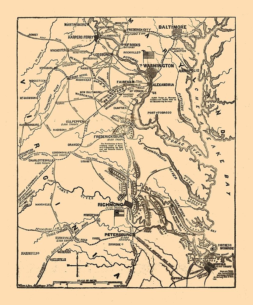 Seat of War Virginia 1861 art print by Unknown for $57.95 CAD