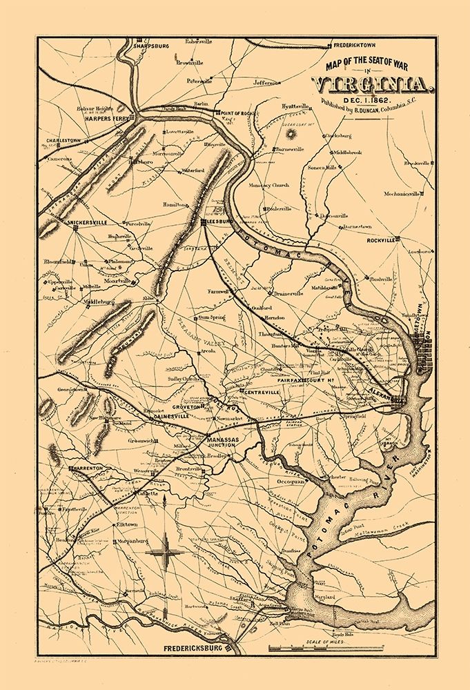 Seat of War Virginia - Duncan 1862 art print by Duncan for $57.95 CAD