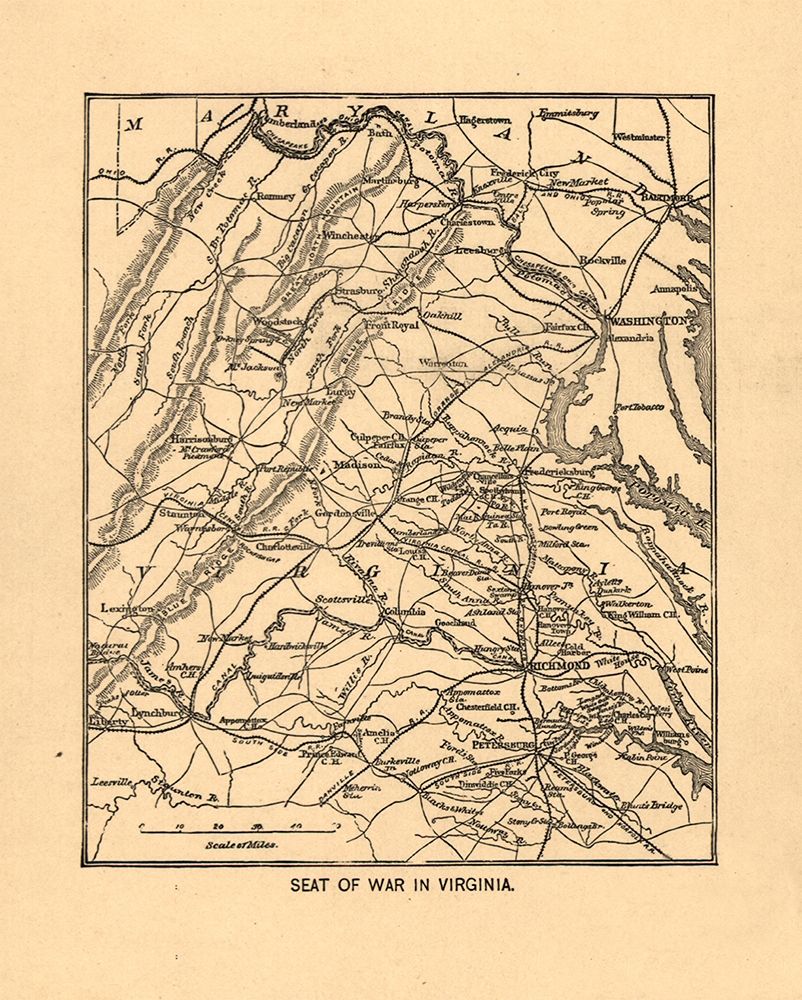 Seat of War Virginia 1865 art print by Unknown for $57.95 CAD