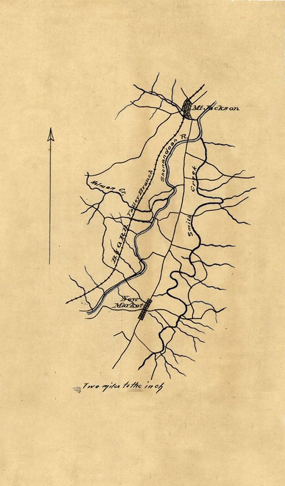 Shenandoah County Virginia - 1863 art print by Unknown for $57.95 CAD