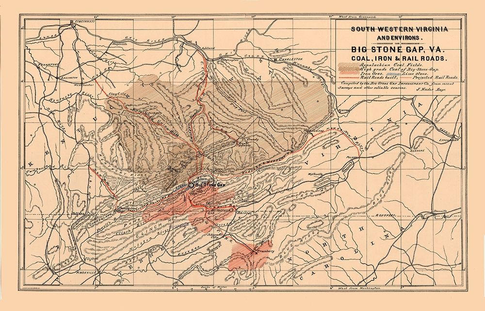South Western Virginia - Nader 1892 art print by Nader for $57.95 CAD