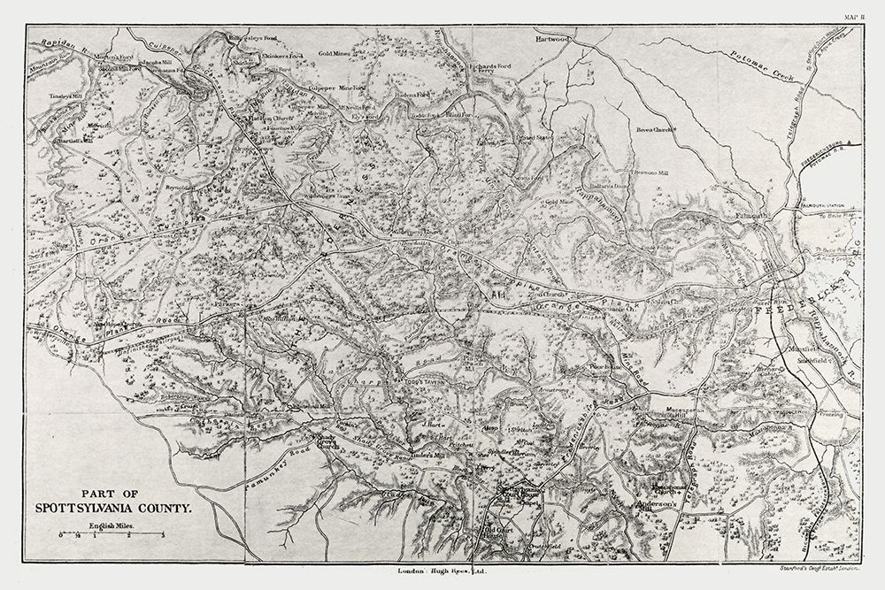 Spotsylvania County Virginia - Stanford 1860 art print by Stanford for $57.95 CAD