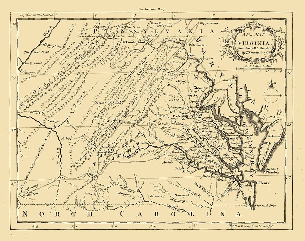 Virginia - 1761 art print by Kitchin for $57.95 CAD