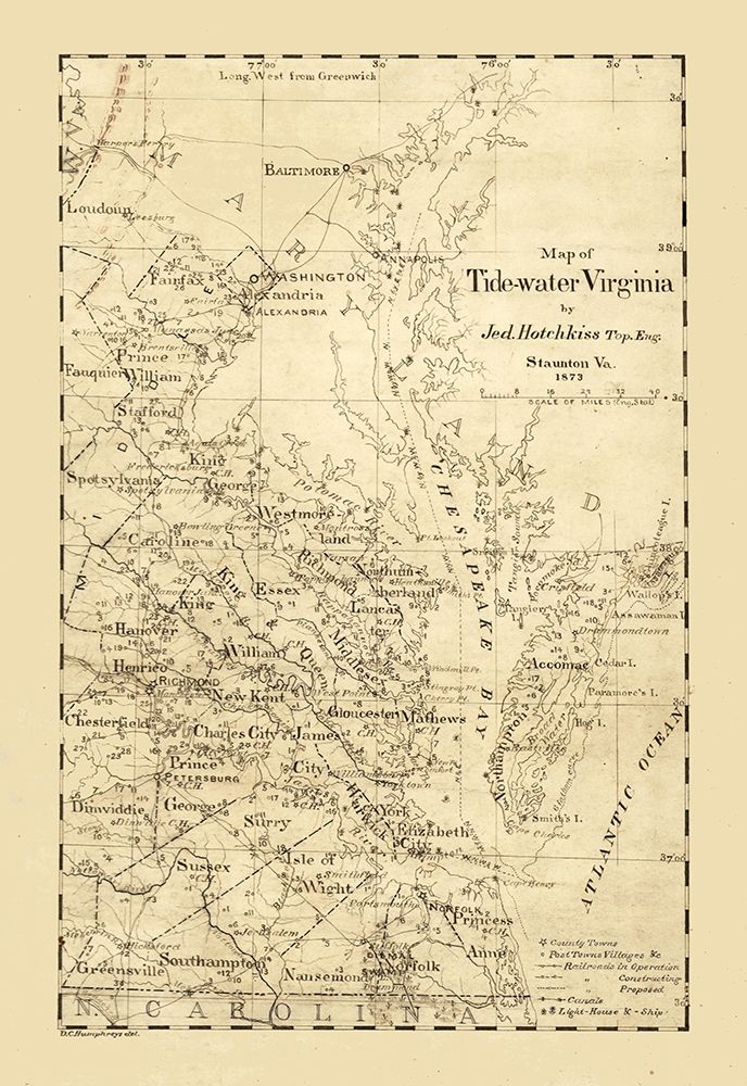 Virginia Tidewaters - Hotchkiss 1873 art print by Hotchkiss for $57.95 CAD