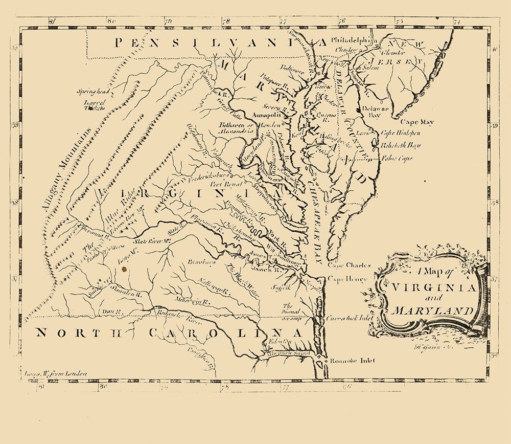 Virginia Maryland - Gavin 1767 art print by Gavin for $57.95 CAD