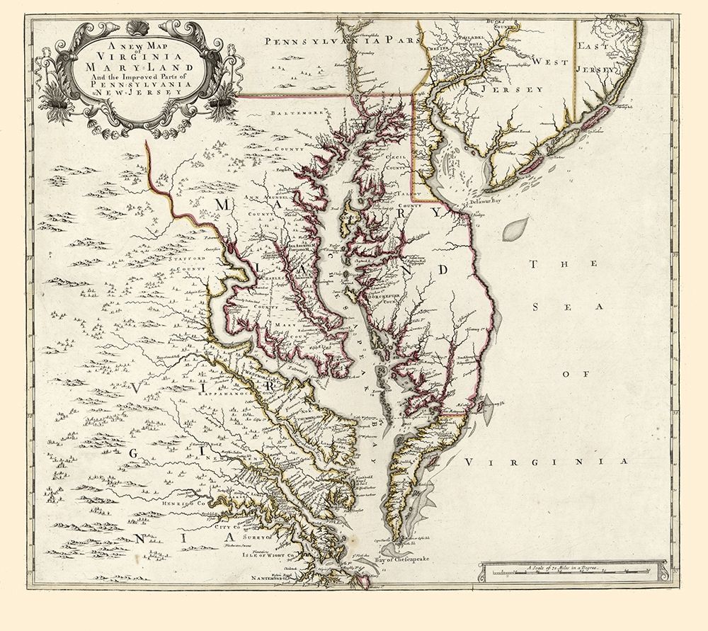 Virginia Maryland - 1700 art print by Unknown for $57.95 CAD
