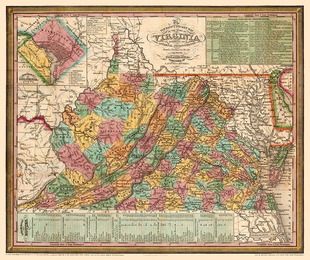 Virginia - Mitchell 1834 art print by Mitchell for $57.95 CAD