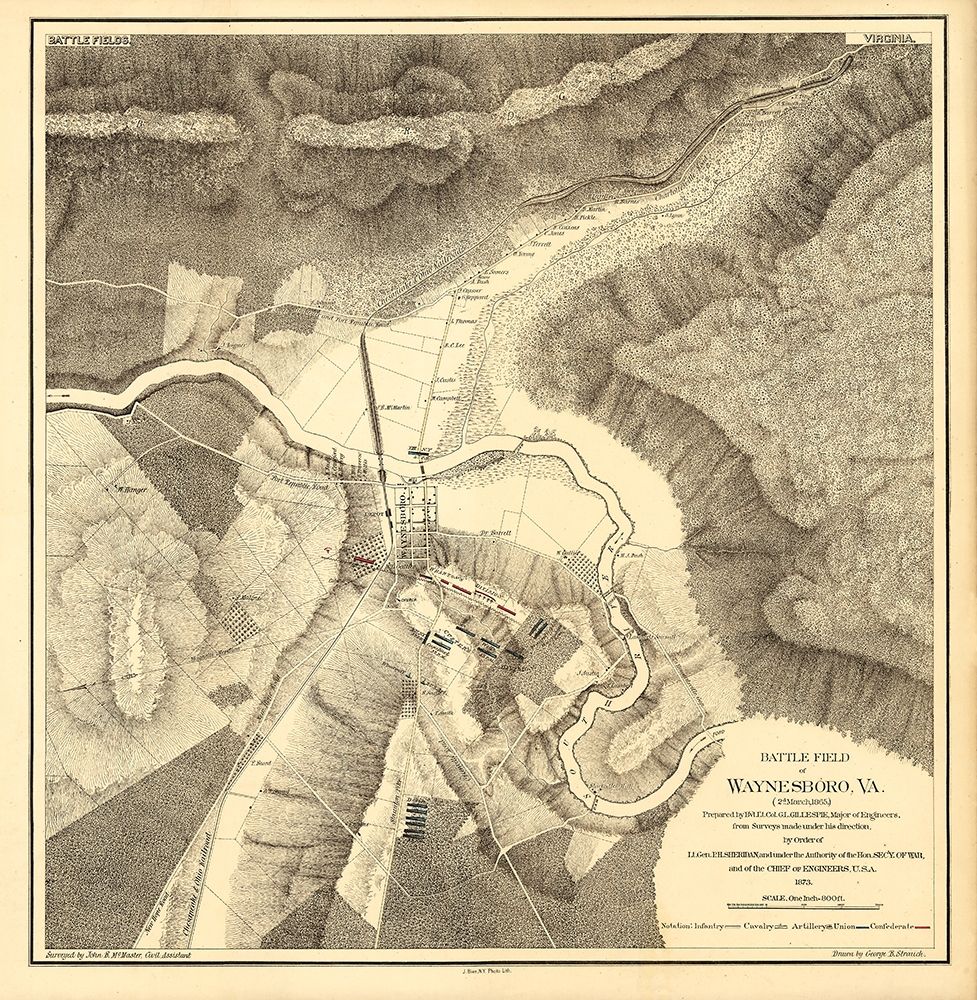 Waynesboro Virginia - Holland 1865 art print by Holland for $57.95 CAD