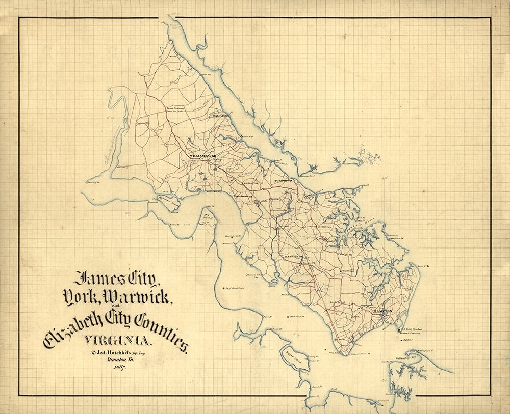 York County Virginia - Hotchkifs 1867 art print by Hotchkifs for $57.95 CAD