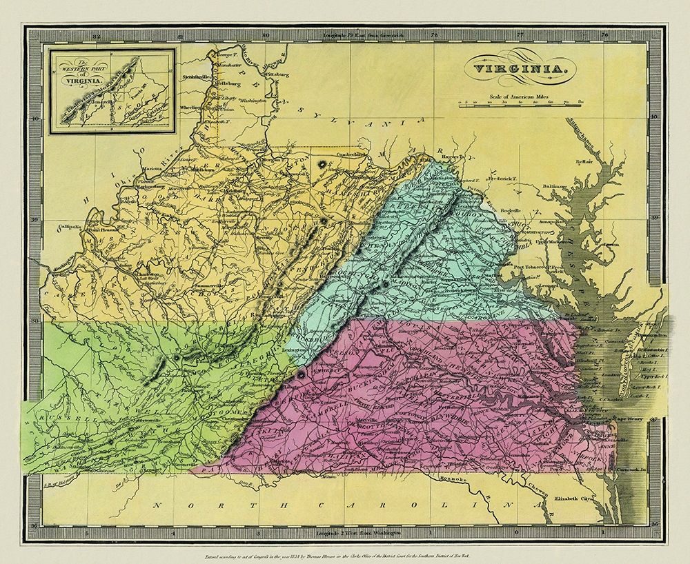 Virginia - Burr 1834 art print by Burr for $57.95 CAD