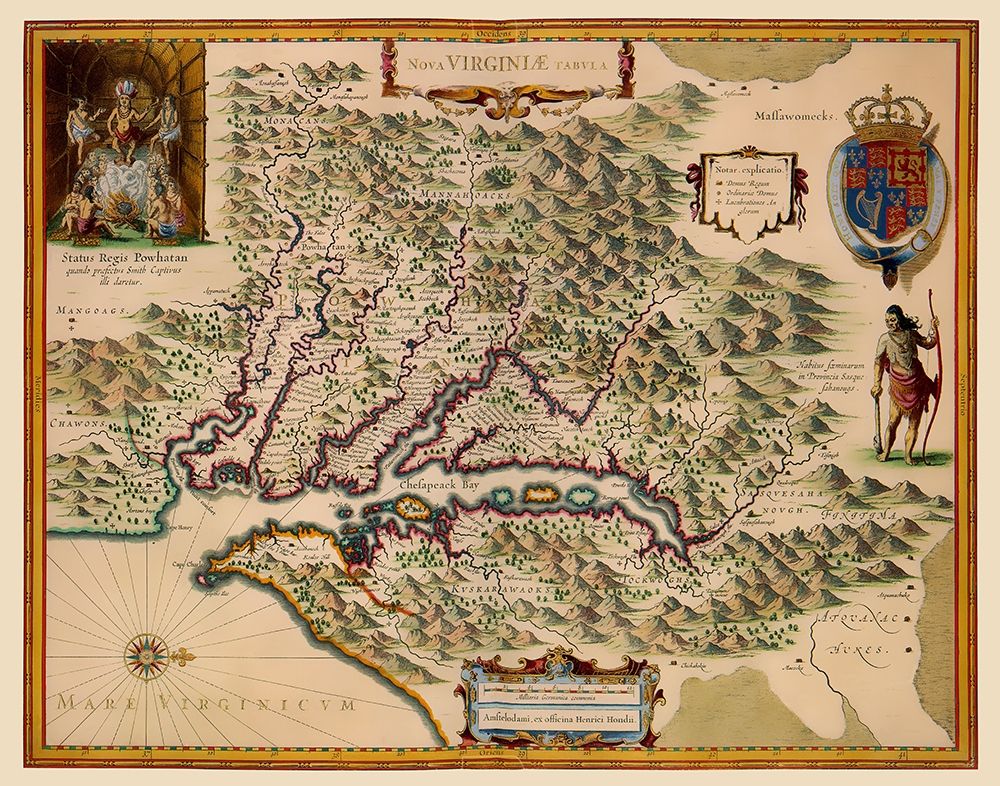 Virginia - Hondius 1633 art print by Hondius for $57.95 CAD
