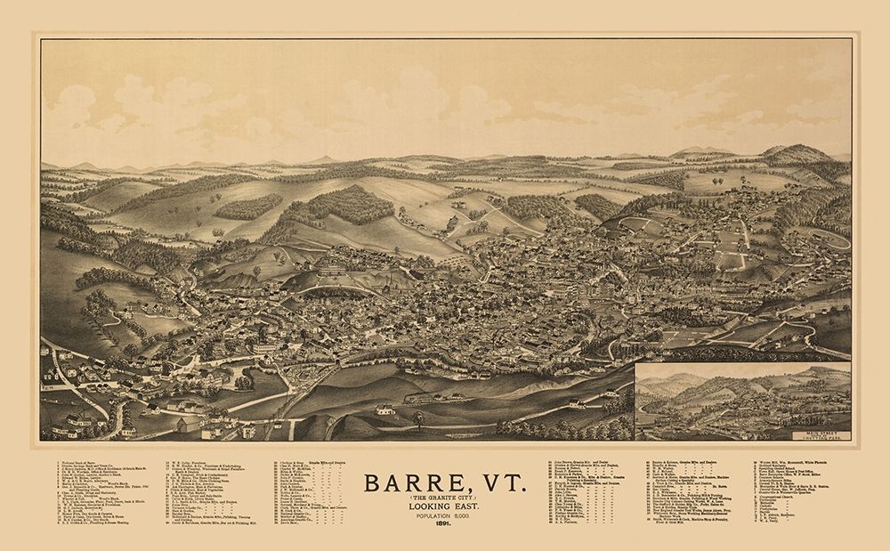 Barre Vermont - Norris 1891 art print by Norris for $57.95 CAD