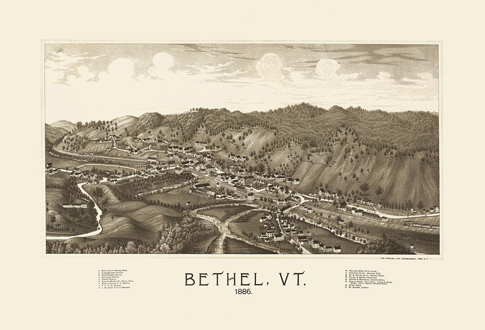 Bethel Vermont - Burleigh 1886 art print by Burleigh for $57.95 CAD
